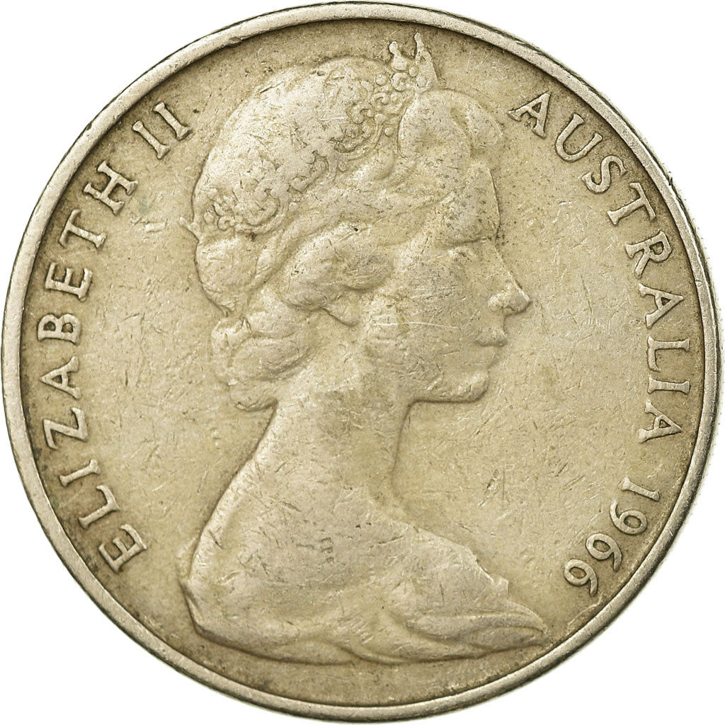 Monnaie, Australie, Elizabeth II, 20 Cents, 1966, TB+, Copper-nickel, KM:66