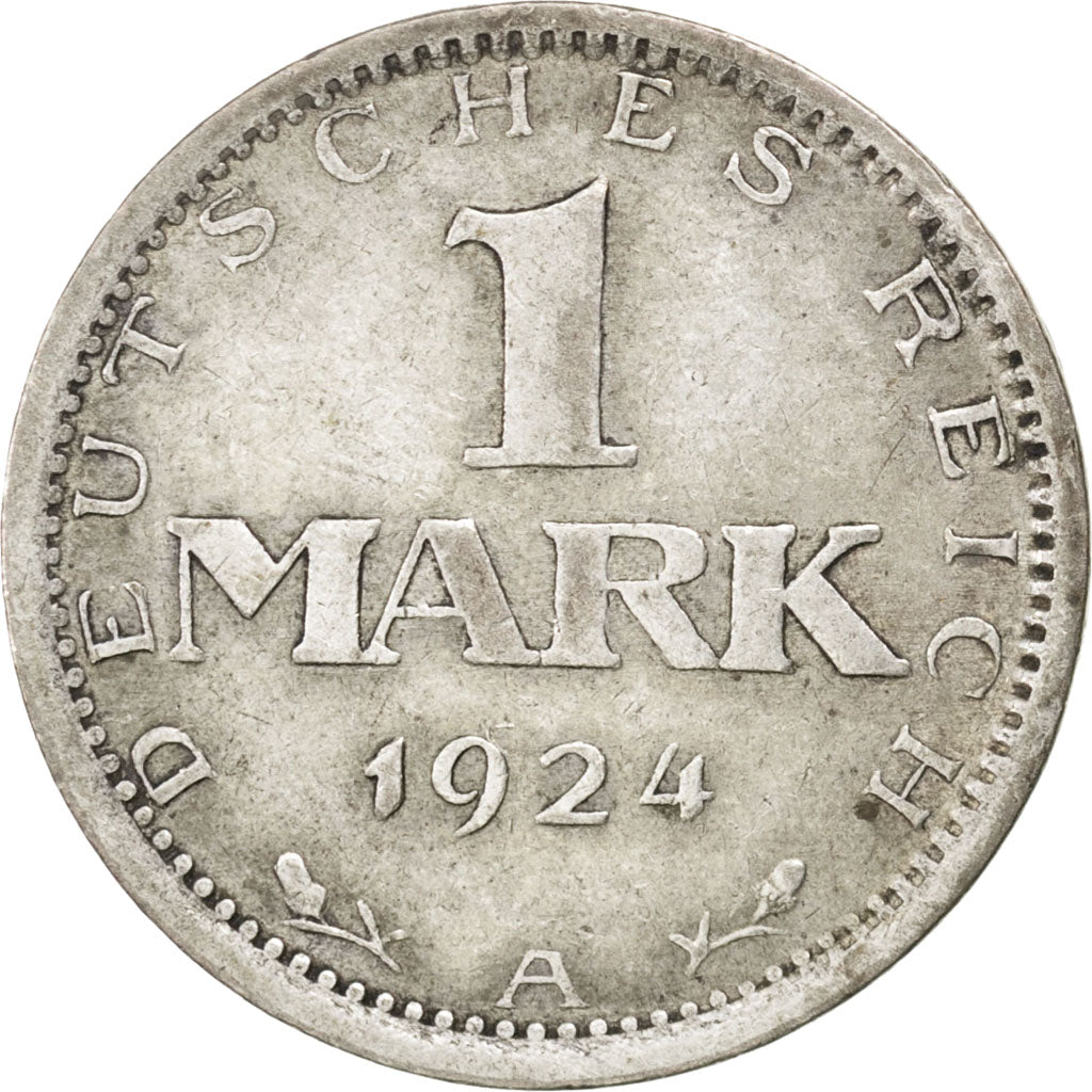 GERMANY, WEIMAR REPUBLIC, Mark, 1924, Berlin, KM #42, EF(40-45), Silver, 23,...