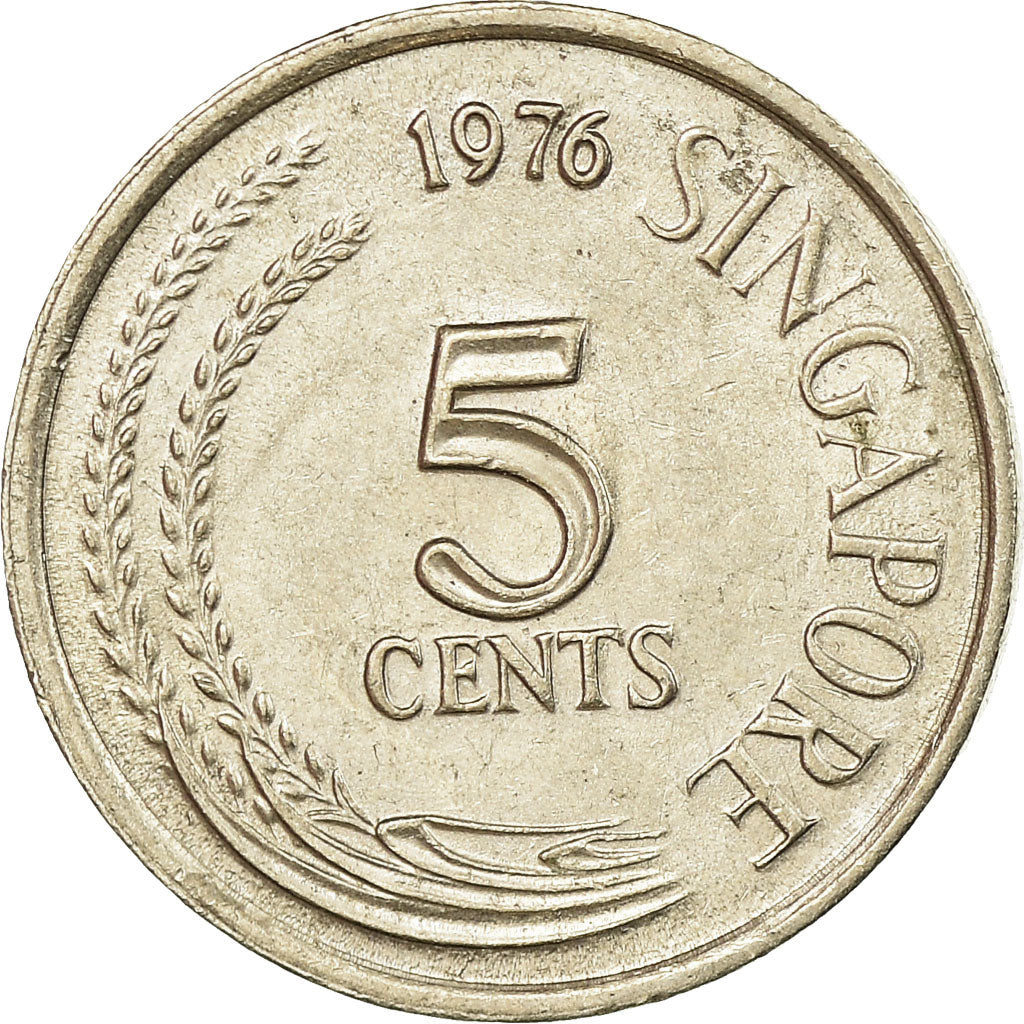 Coin, Singapore, 5 Cents, 1976, Singapore Mint, EF(40-45), Copper-nickel, KM:2