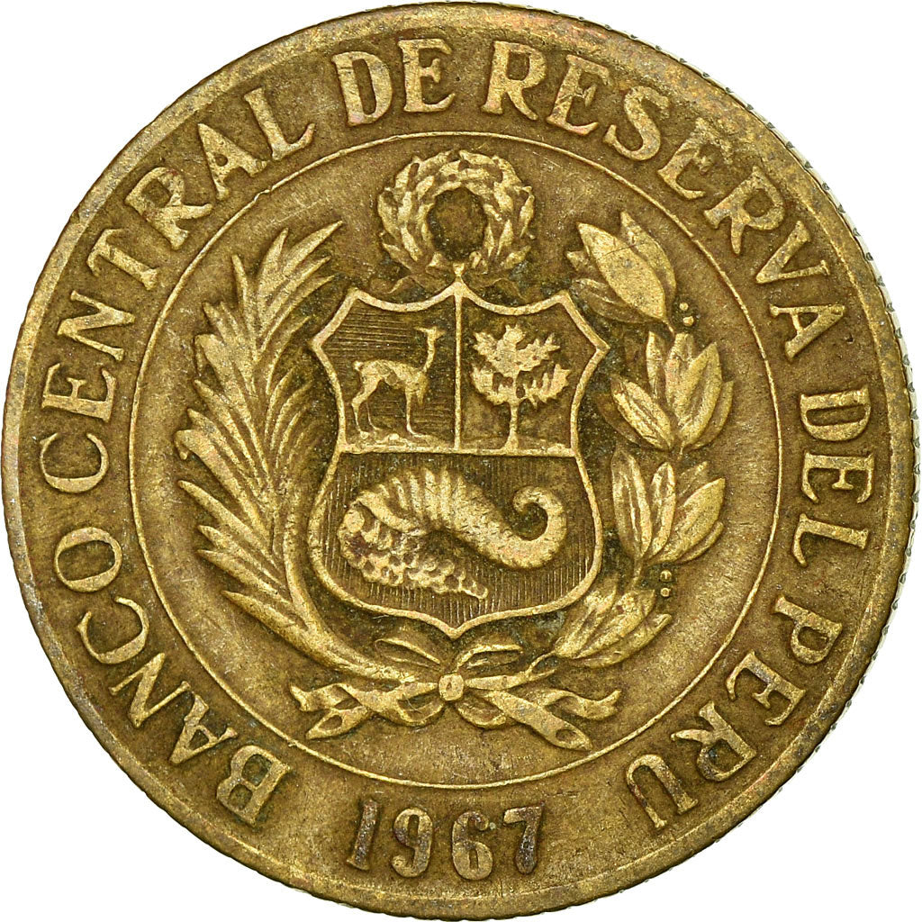 Coin, Peru, 1/2 Sol, 1967, Lima, EF(40-45), Brass, KM:247