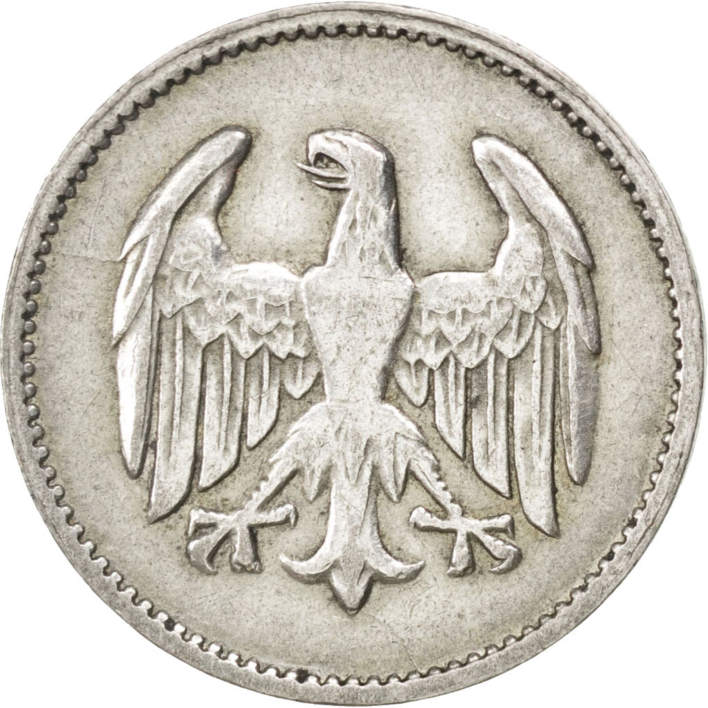 GERMANY, WEIMAR REPUBLIC, Mark, 1924, Stuttgart, KM #42, EF(40-45), Silver, 23,.