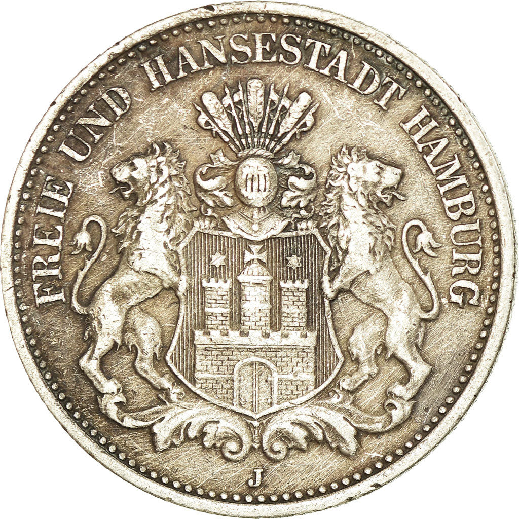 Moneta, Stati tedeschi, HAMBURG, 2 Mark, 1904, Hamburg, BB, Argento, KM:612