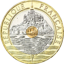 Coin, France, Mont Saint Michel, 20 Francs, 2001, MS(65-70), Tri-Metallic