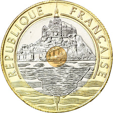 Moeda, França, Mont Saint Michel, 20 Francs, 2001, MS(65-70), Trimetálico