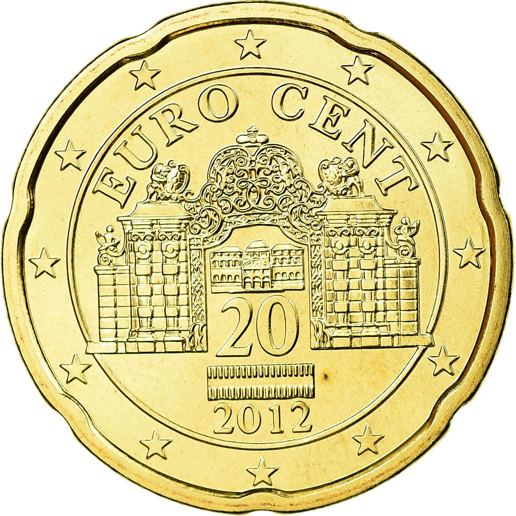Oostenrijk, 20 Euro Cent, 2012, UNC-, Tin, KM:3140