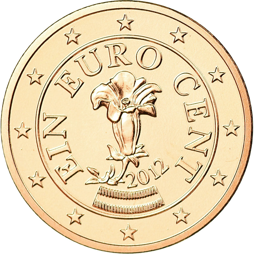 Austria, Euro Cent, 2012, Vienna, MS(63), Miedź platerowana stalą, KM:3082