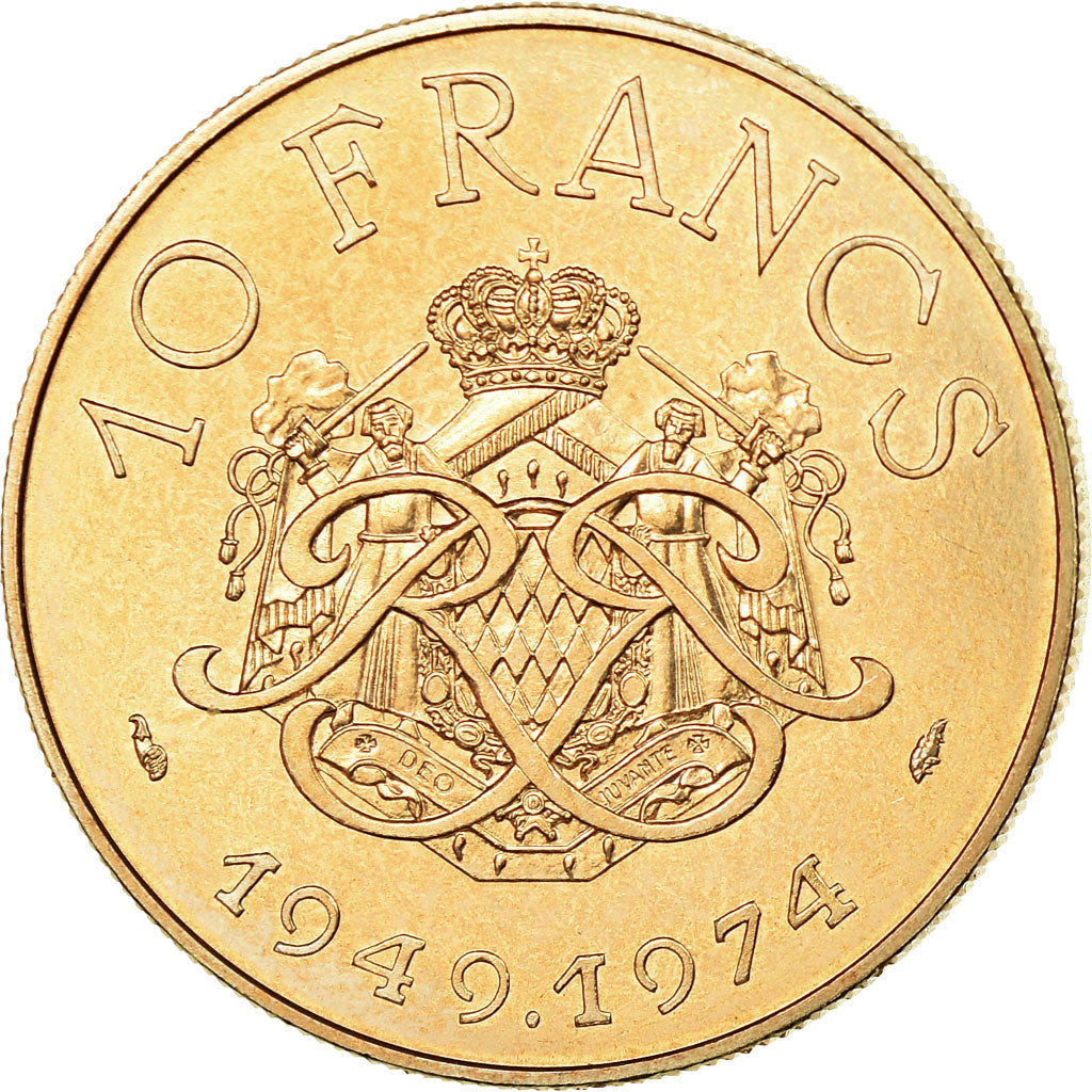 Coin, Monaco, Rainier III, 10 Francs, 1974, FDC, MS(65-70)