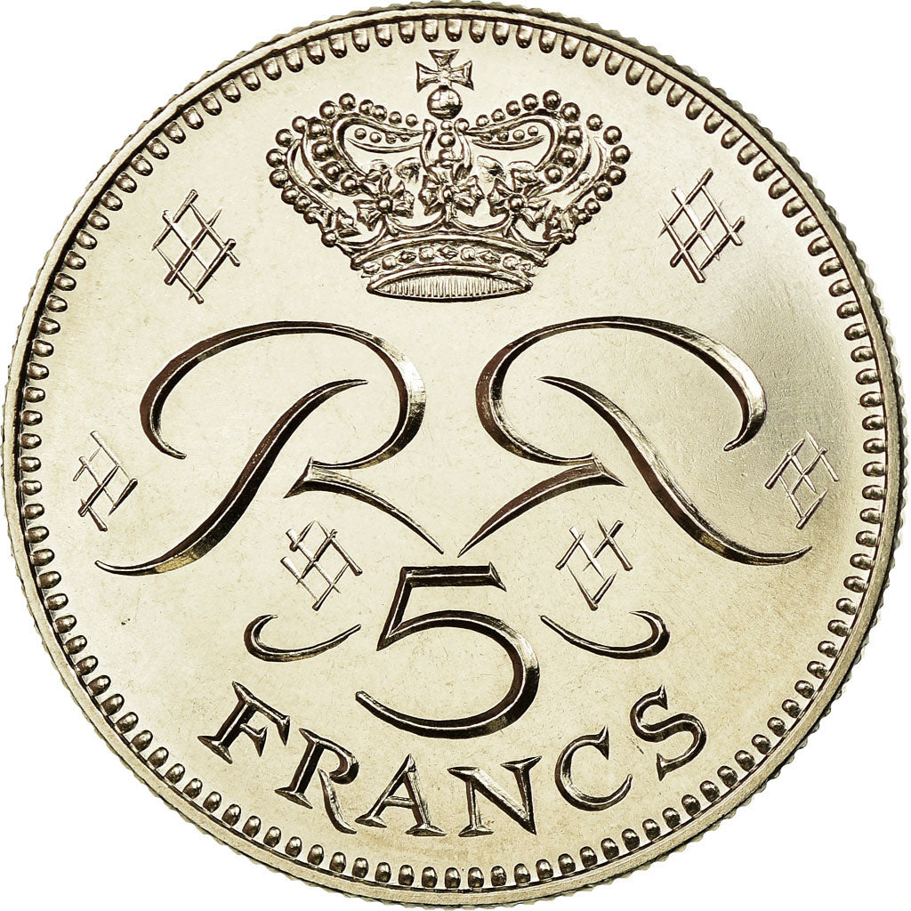 Coin, Monaco, Rainier III, 5 Francs, 1974, FDC, MS(65-70), Copper-nickel