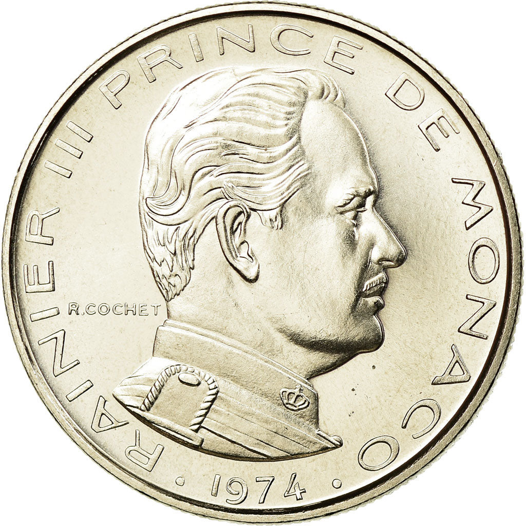 Moneta, Monaco, Rainier III, Franc, 1974, FDC, FDC, Nichel, KM:140, Gadoury:MC