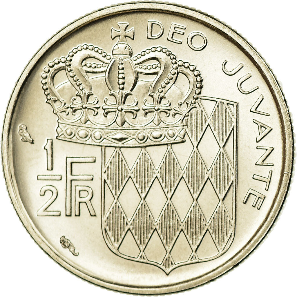 Coin, Monaco, Rainier III, 1/2 Franc, 1974, FDC, MS(65-70), Nickel, KM:145