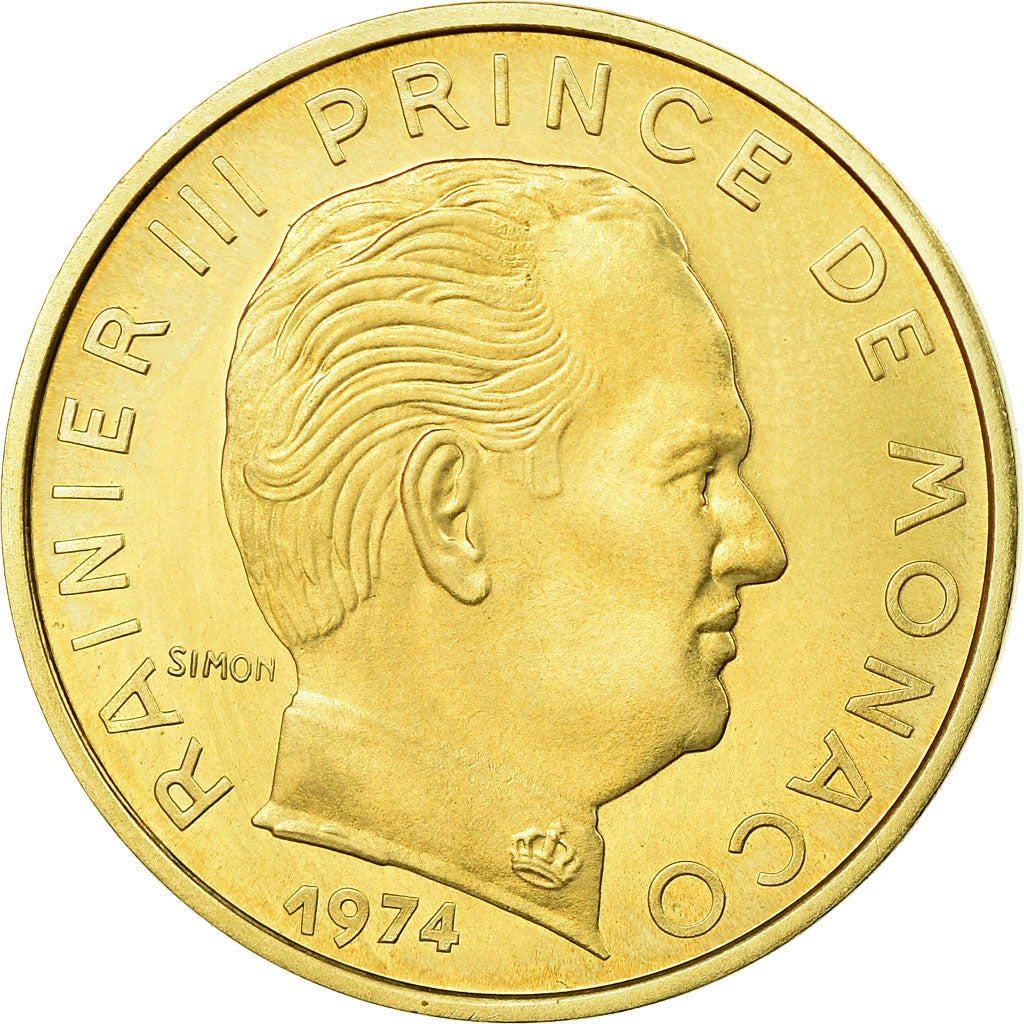 Moneta, Monaco, Rainier III, 20 Centimes, 1974, FDC, FDC, Alluminio-bronzo