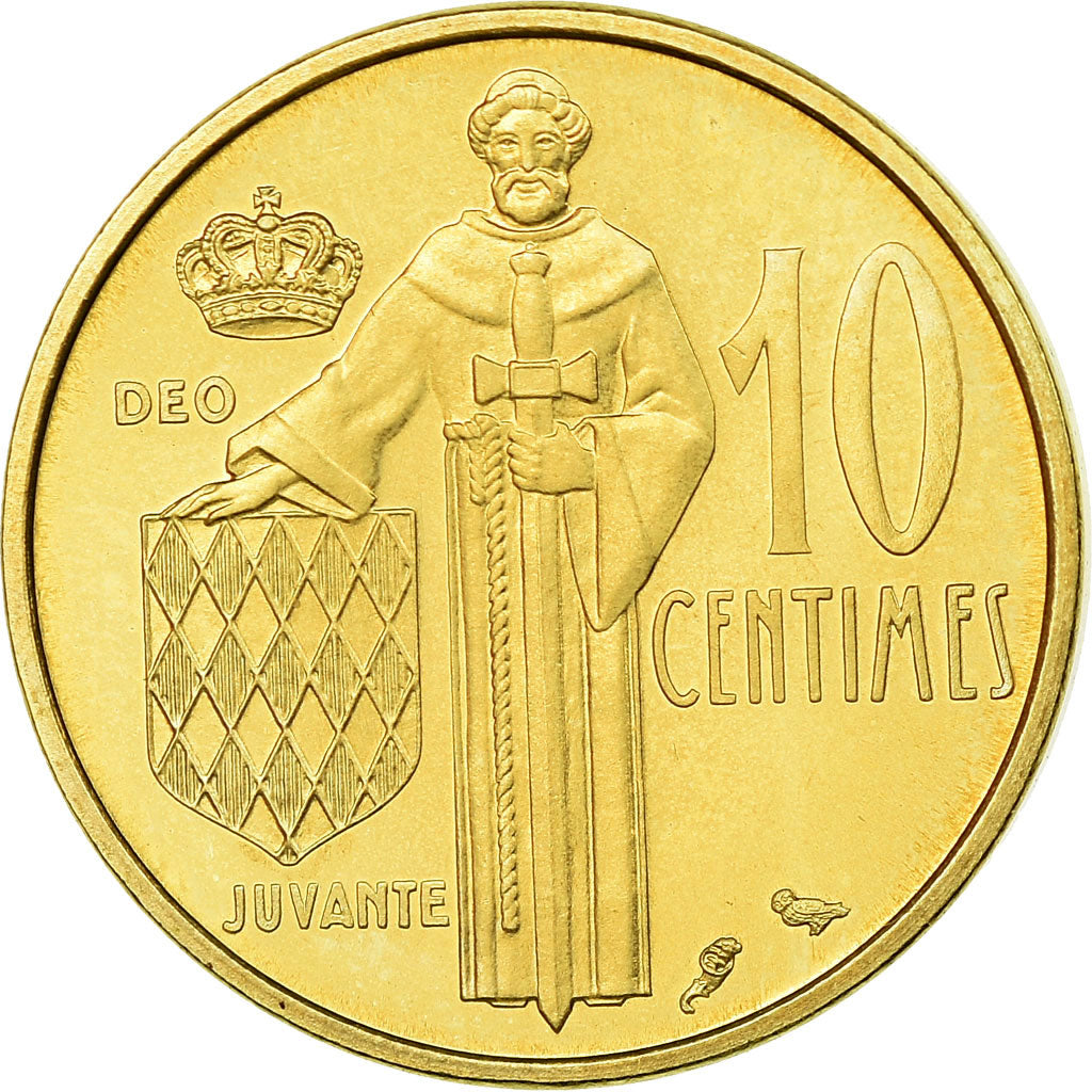 Coin, Monaco, Rainier III, 10 Centimes, 1974, FDC, MS(65-70), Aluminum-Bronze