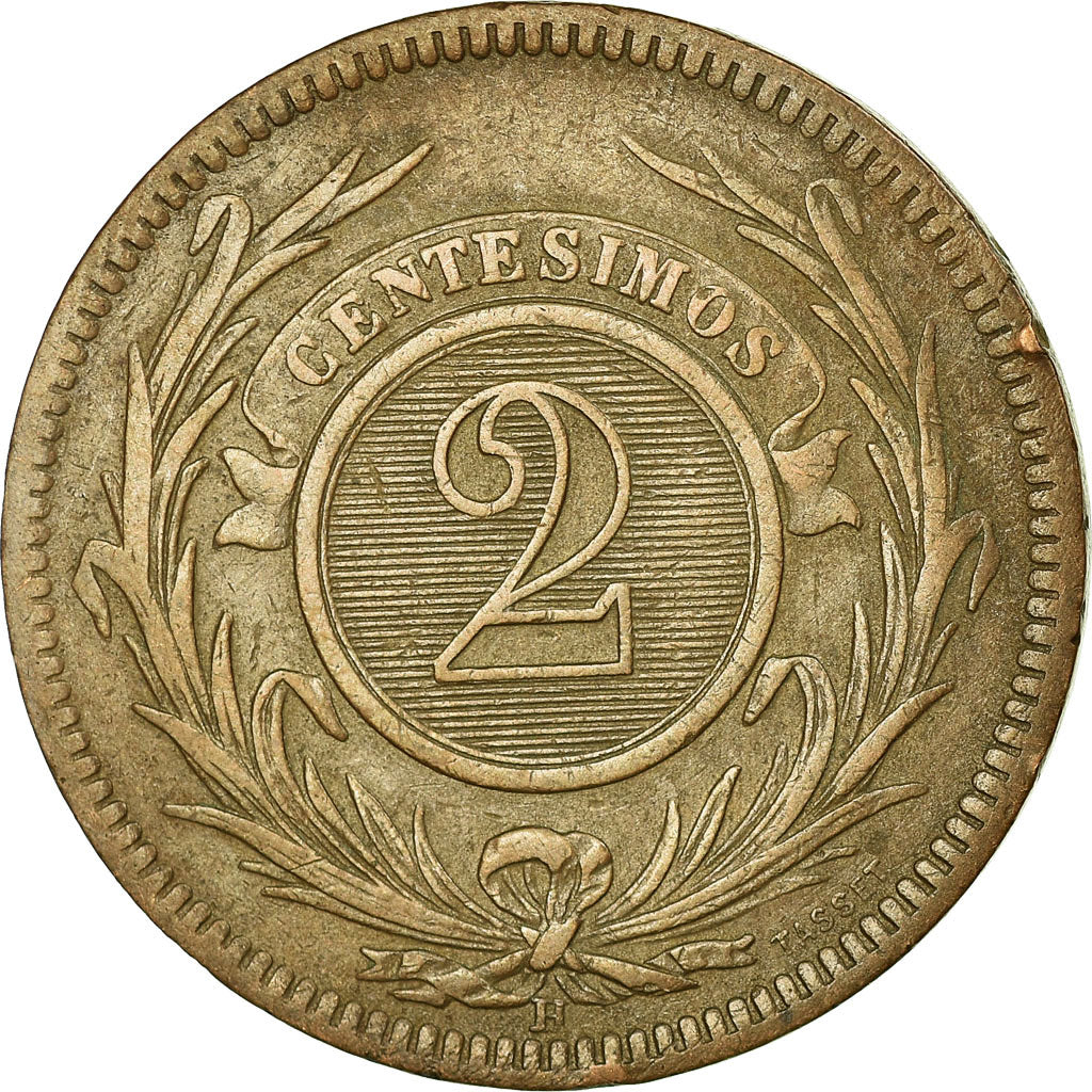 Coin, Uruguay, 2 Centesimos, 1869, Uruguay Mint, Paris, Berlin, Vienna
