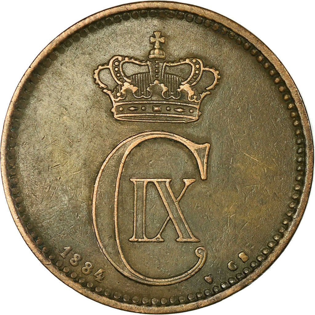 Munten, Denemarken, Christian IX, 5 Öre, 1884, ZF, Bronze, KM:794.1
