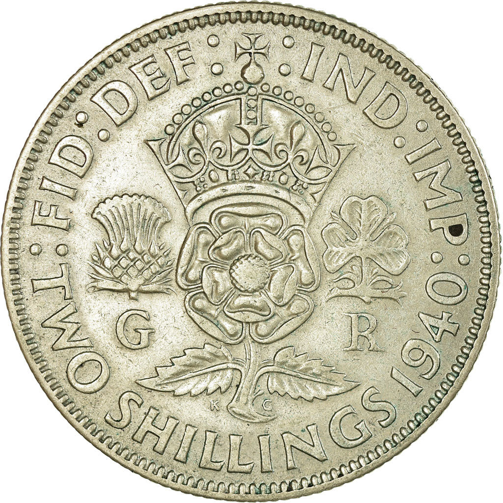 Coin, Great Britain, George VI, Florin, Two Shillings, 1940, EF(40-45), Silver