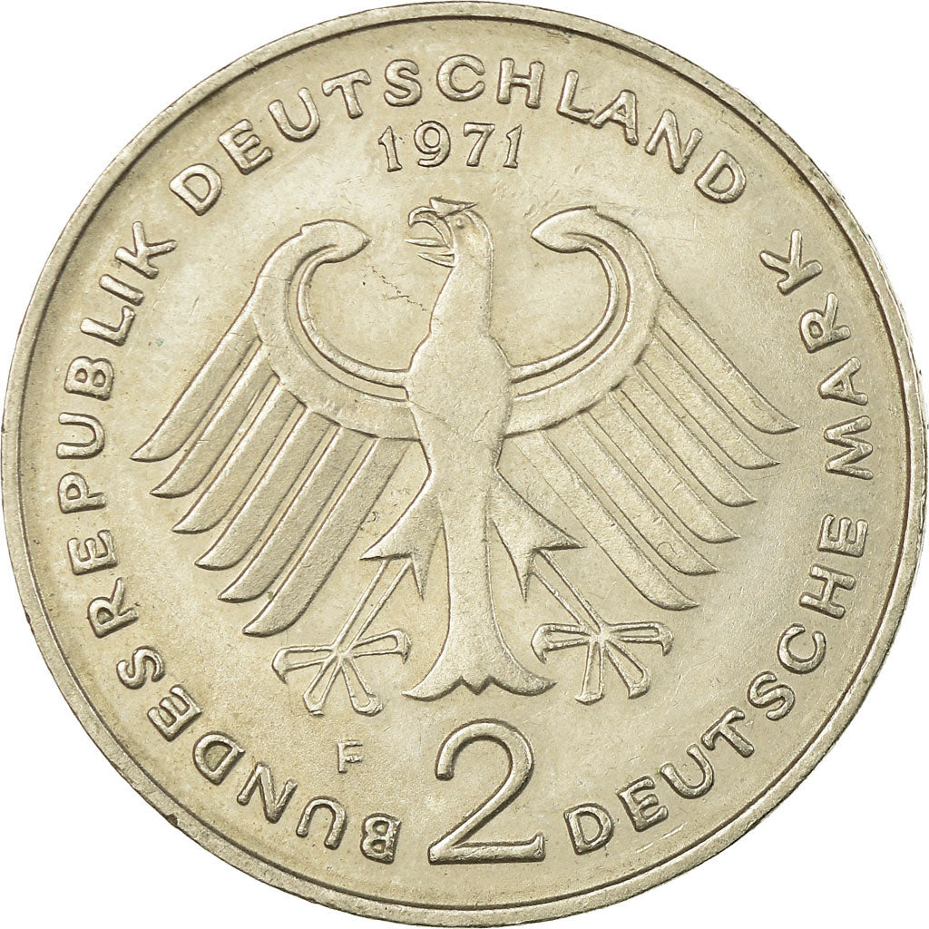 Coin, GERMANY - FEDERAL REPUBLIC, 2 Mark, 1971, Stuttgart, EF(40-45)