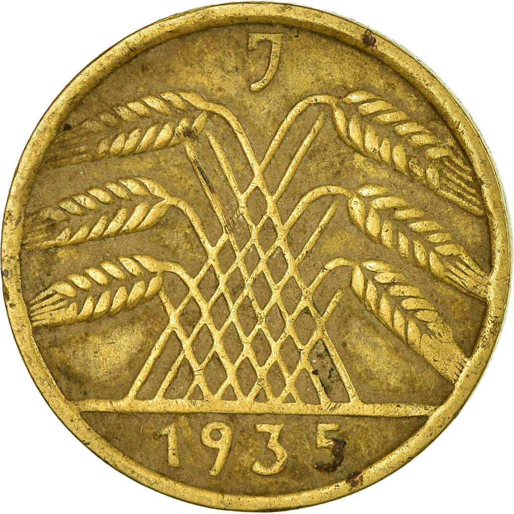 Coin, GERMANY, WEIMAR REPUBLIC, 5 Reichspfennig, 1935, Hambourg, EF(40-45)