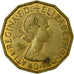Moneda, Gran Bretaña, Elizabeth II, 3 Pence, 1958, MBC, Níquel - latón