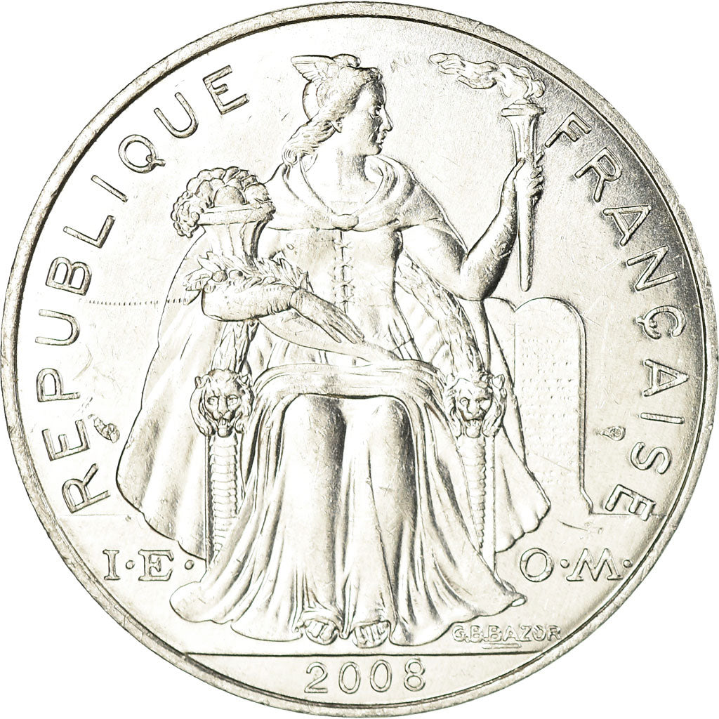 Coin, New Caledonia, 5 Francs, 2008, Paris, MS(63), Aluminum, KM:16