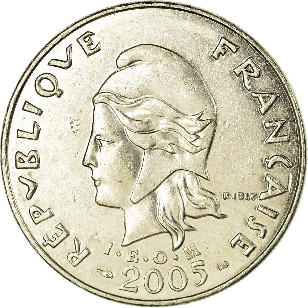 Moneta, Nuova Caledonia, 20 Francs, 2005, Paris, BB, Nichel, KM:12