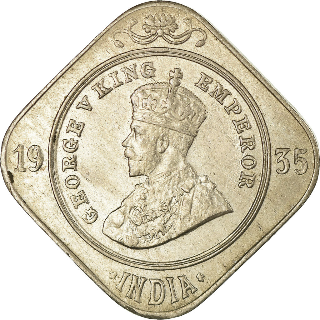 Coin, INDIA-BRITISH, George V, 2 Annas, 1935, EF(40-45), Copper-nickel, KM:516