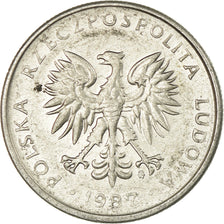 Coin, Poland, 50 Groszy, 1987, Warsaw, VF(30-35), Aluminum, KM:48.2