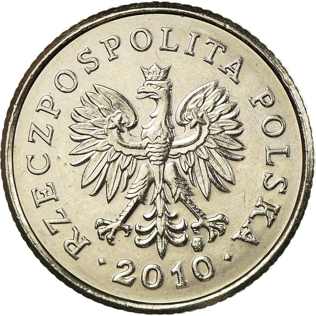 Coin, Poland, 50 Groszy, 2010, Warsaw, AU(55-58), Copper-nickel, KM:281