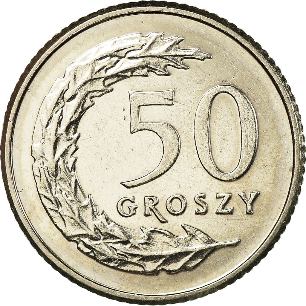 Coin, Poland, 50 Groszy, 2010, Warsaw, AU(55-58), Copper-nickel, KM:281