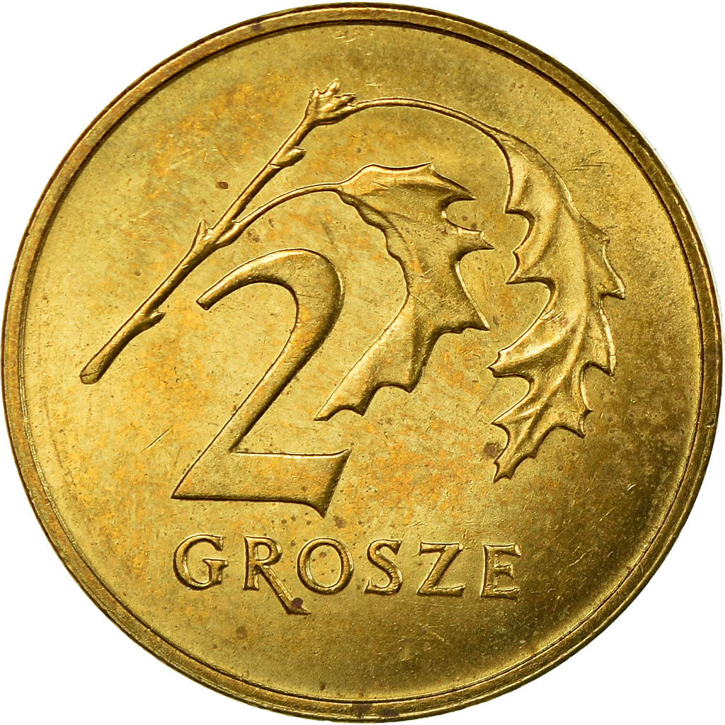 Moneda, Polonia, 2 Grosze, 2011, Warsaw, MBC+, Latón, KM:277