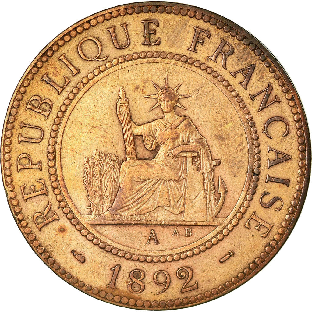 Coin, FRENCH INDO-CHINA, Cent, 1892, Paris, EF(40-45), Bronze, KM:1