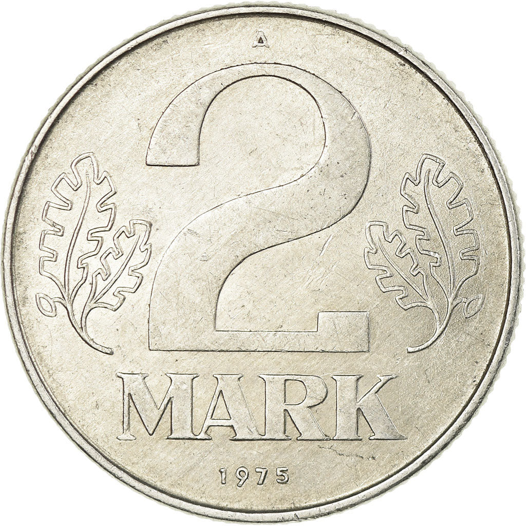 Coin, GERMAN-DEMOCRATIC REPUBLIC, 2 Mark, 1975, Berlin, EF(40-45), Aluminum