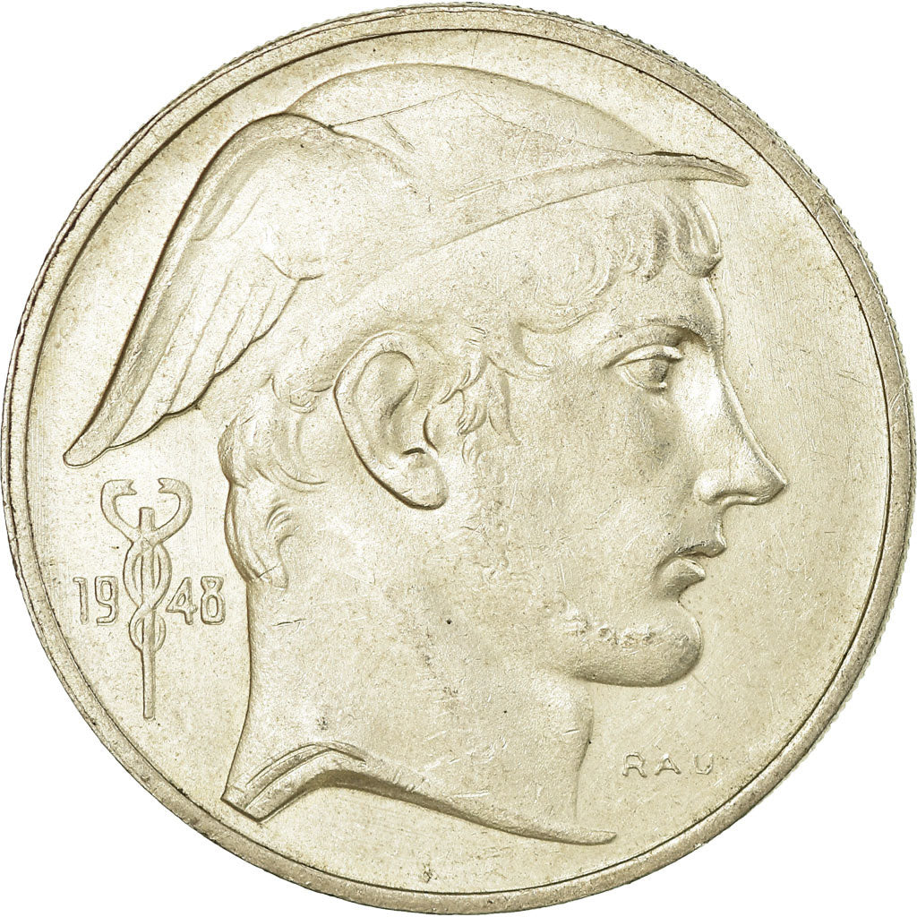 Coin, Belgium, 50 Francs, 50 Frank, 1948, EF(40-45), Silver, KM:137