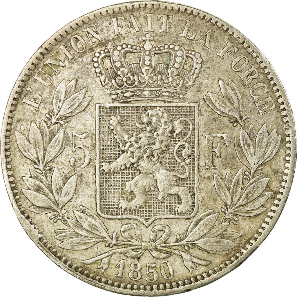Coin, Belgium, Leopold I, 5 Francs, 5 Frank, 1850, VF(30-35), Silver, KM:17
