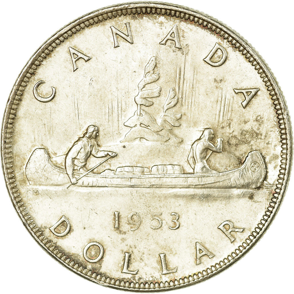 Coin, Canada, Dollar, 1953, Royal Canadian Mint, EF(40-45), Silver, KM:54