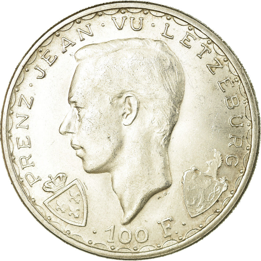 Coin, Luxembourg, Charlotte, 600th Anniversary - John the Blind, 100 Francs