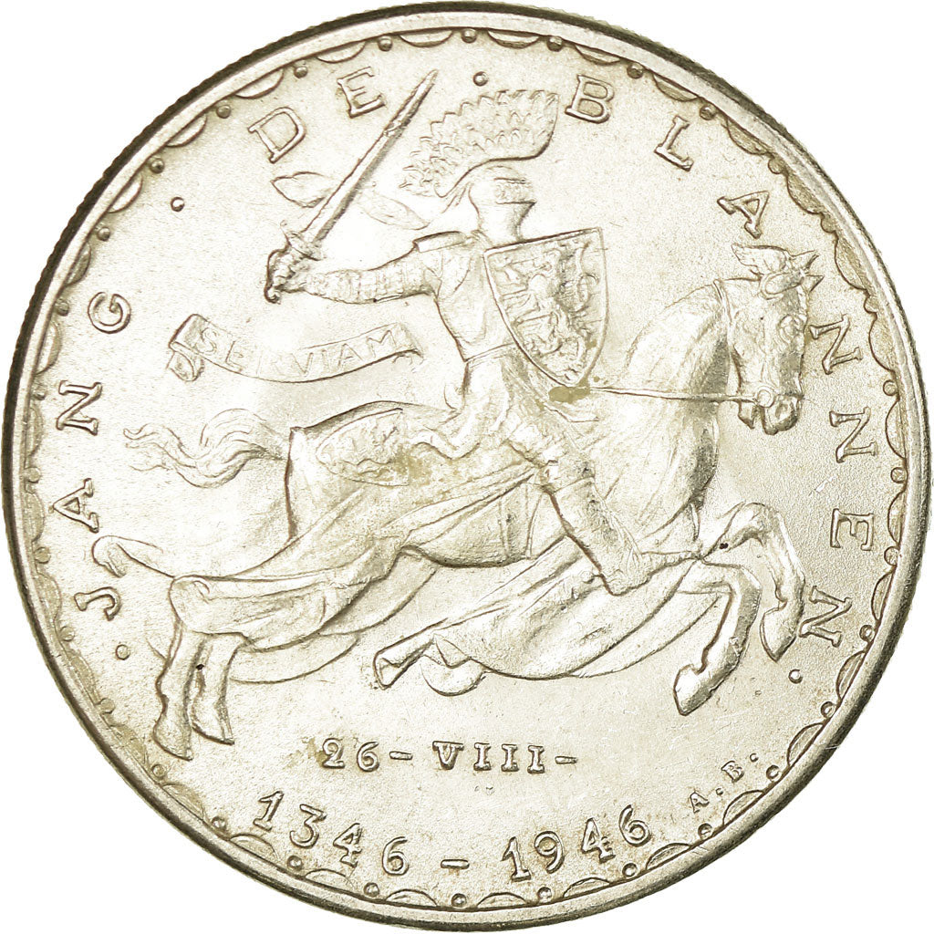 Coin, Luxembourg, Charlotte, 20 Francs, 1946, AU(50-53), Silver, KM:47