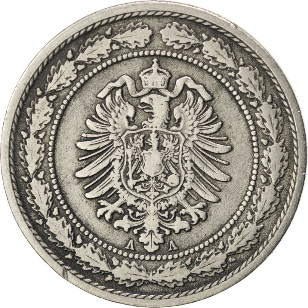 GERMANY - EMPIRE, 20 Pfennig, 1888, Berlin, KM #9.1, VF(30-35), Copper-Nickel,..