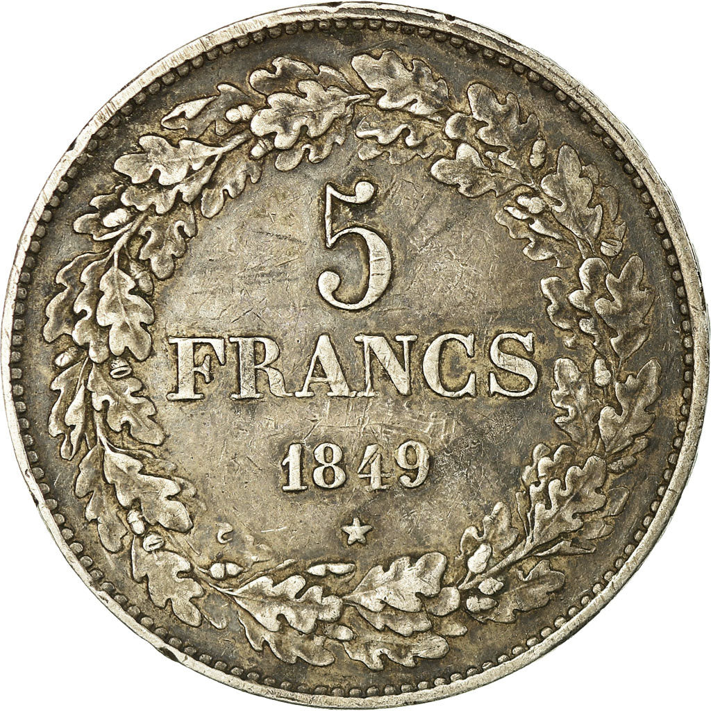 Coin, Belgium, Leopold I, 5 Francs, 5 Frank, 1849, EF(40-45), Silver, KM:3.2