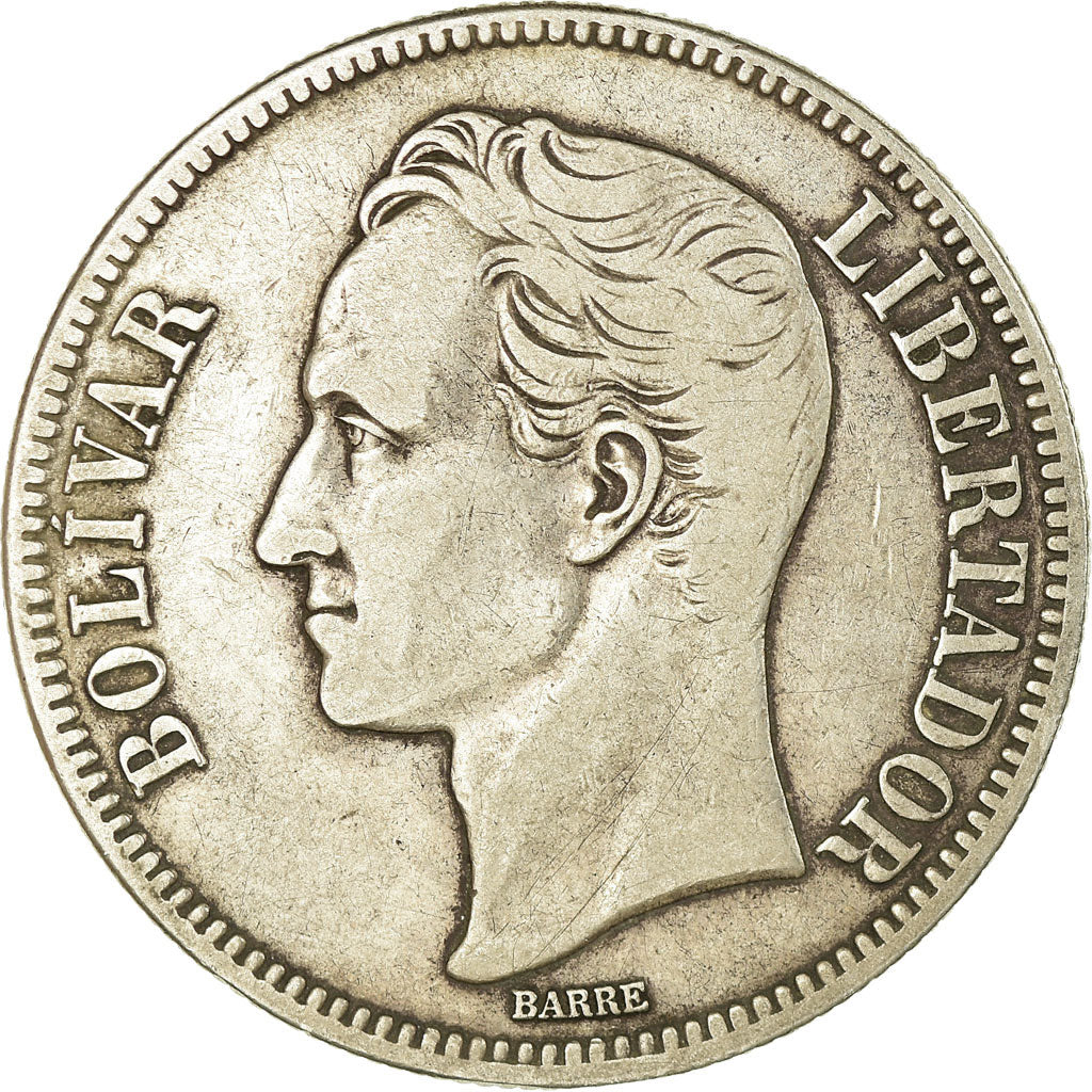Monnaie, Venezuela, Gram 25, 5 Bolivares, 1936, TTB, Argent, KM:24.2