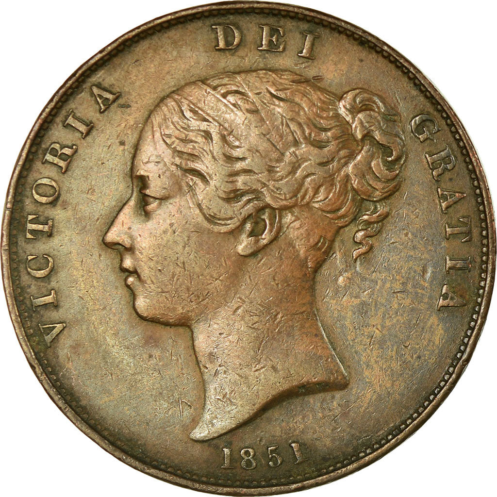 Monnaie, Grande-Bretagne, Victoria, Penny, 1851, TTB+, Cuivre, KM:739