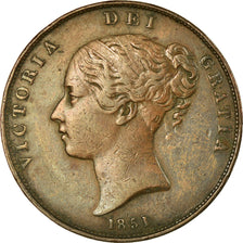 Monnaie, Grande-Bretagne, Victoria, Penny, 1851, TTB+, Cuivre, KM:739