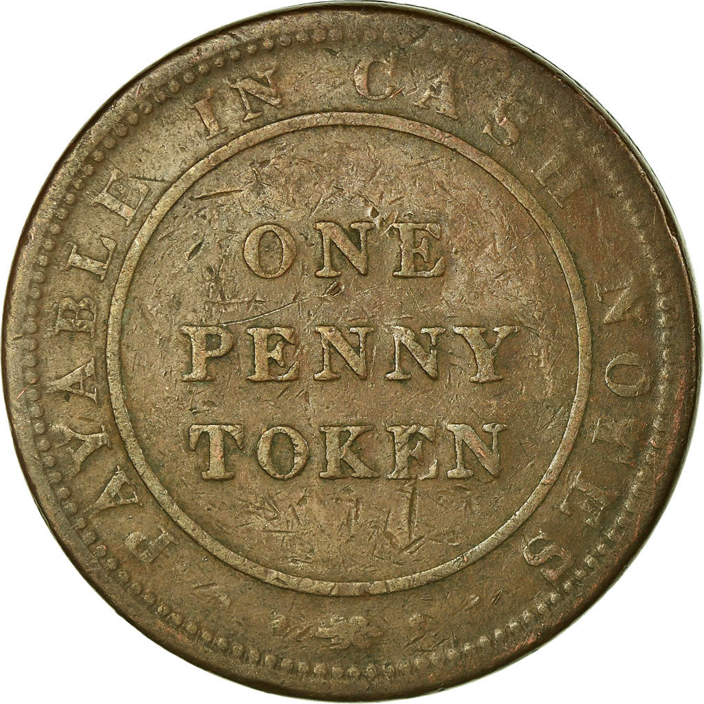 Moneta, Wielka Brytania, Warwickshire, Birmingham & Risca, Penny Token, 1812