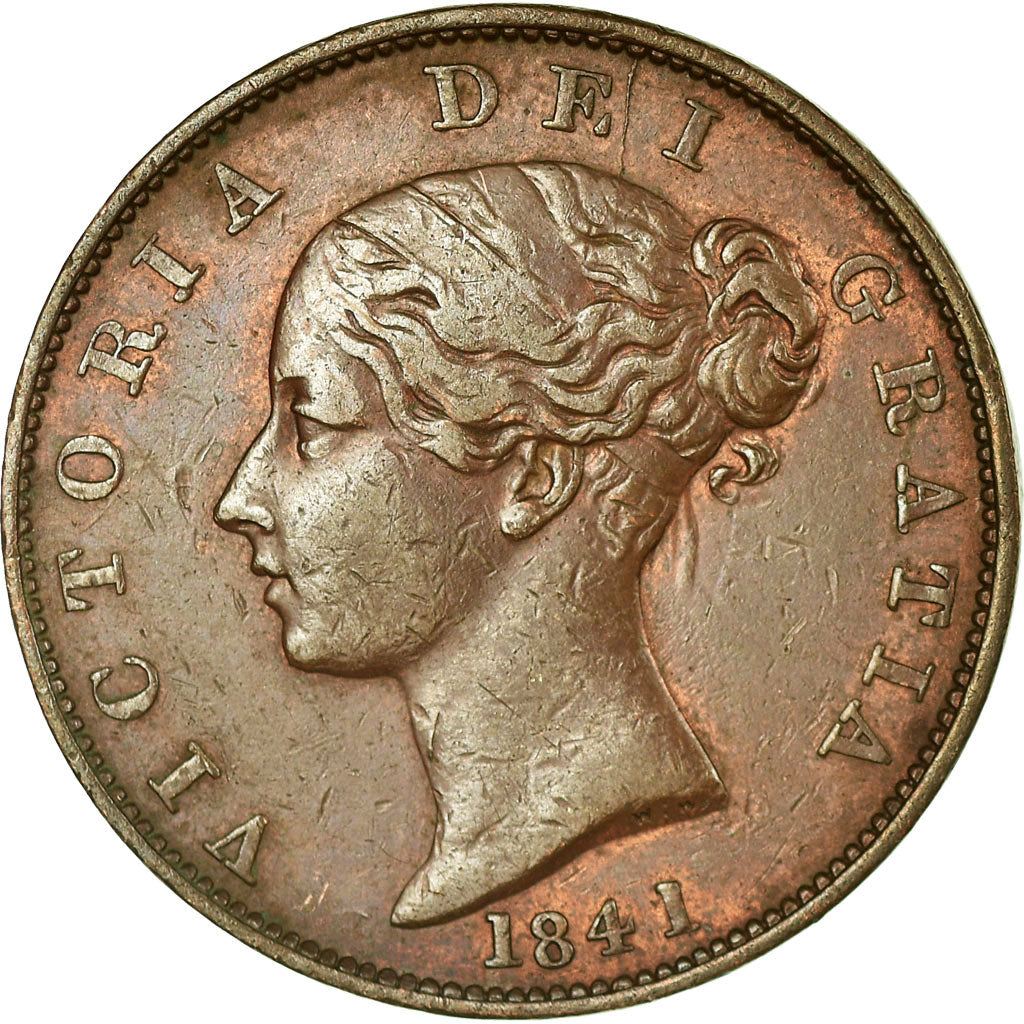 Coin, Great Britain, Victoria, Farthing, 1841, VF(30-35), Copper, KM:725