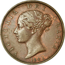 Coin, Great Britain, Victoria, Farthing, 1841, VF(30-35), Copper, KM:725