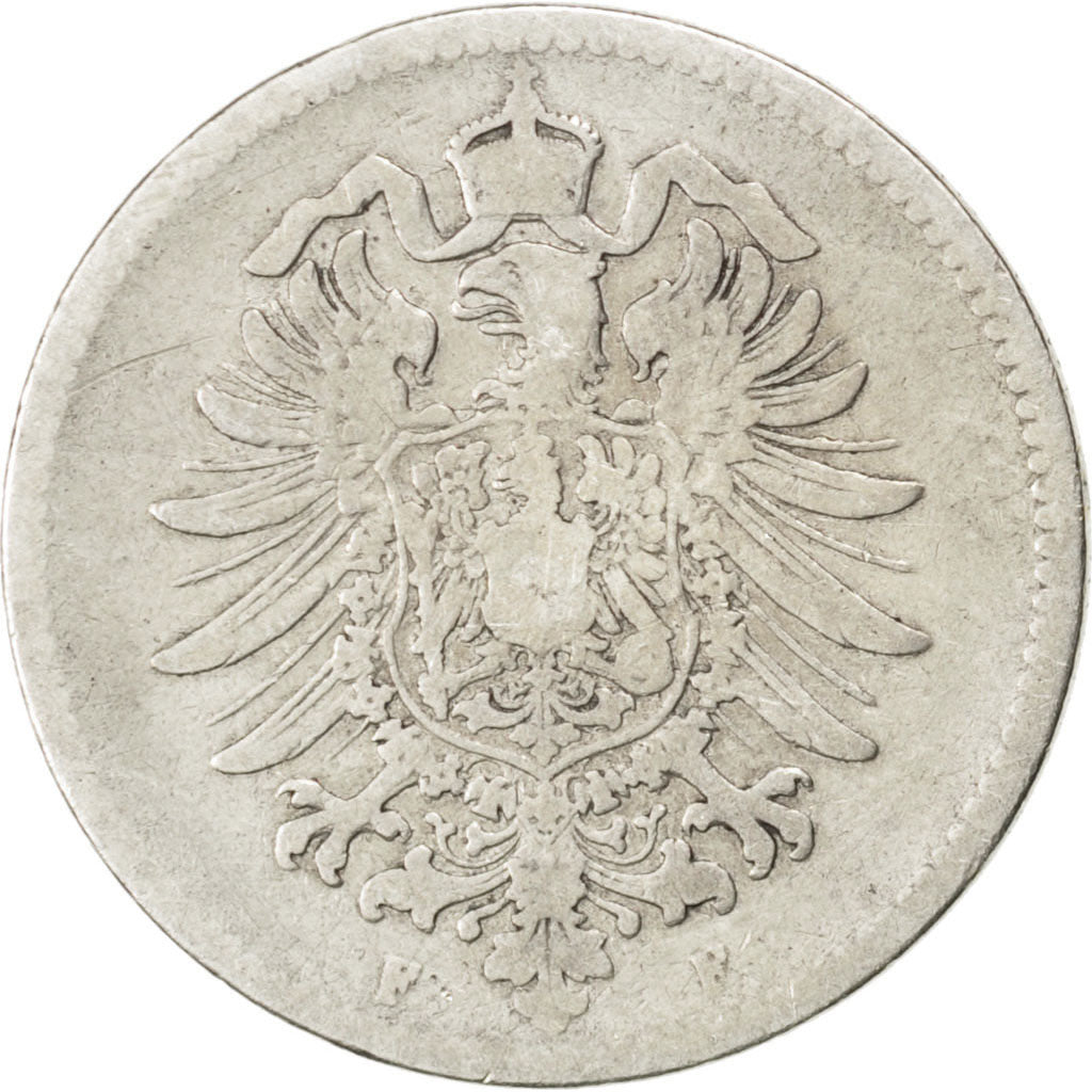 GERMANY - EMPIRE, Mark, 1876, Stuttgart, KM #7, VF(20-25), Silver, 24, 5.25