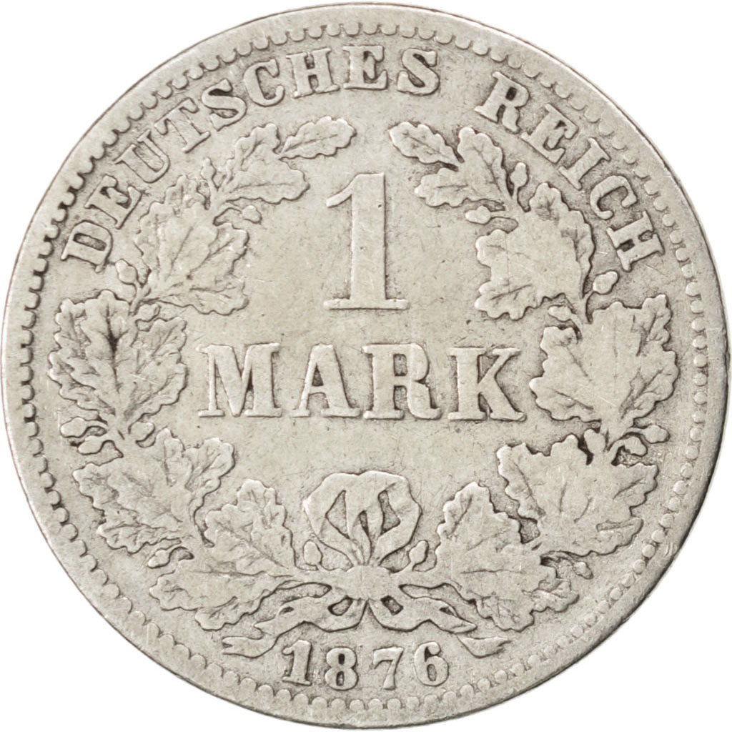 GERMANY - EMPIRE, Mark, 1876, Stuttgart, KM #7, VF(20-25), Silver, 24, 5.25