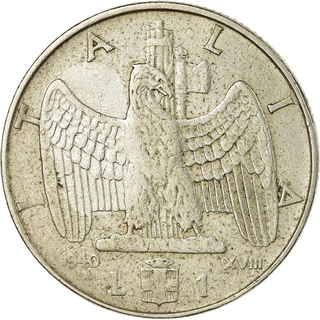 Coin, Italy, Vittorio Emanuele III, Lira, 1940, Rome, VF(30-35), Stainless