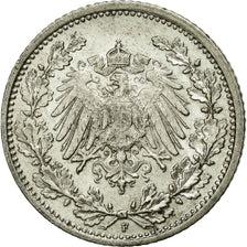 Coin, GERMANY - EMPIRE, 1/2 Mark, 1907, Stuttgart, AU(55-58), Silver, KM:17