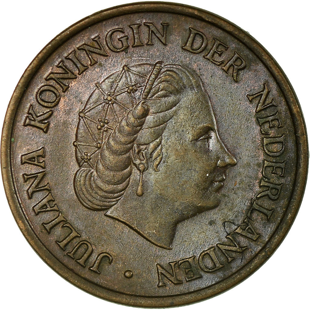 Moneta, Holandia, Juliana, 5 Cents, 1956, EF(40-45), Bronze, KM:181