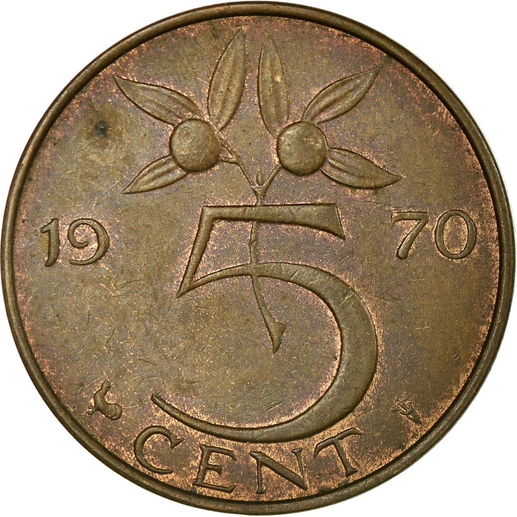 Münze, Niederlande, Juliana, 5 Cents, 1970, S+, Bronze, KM:181